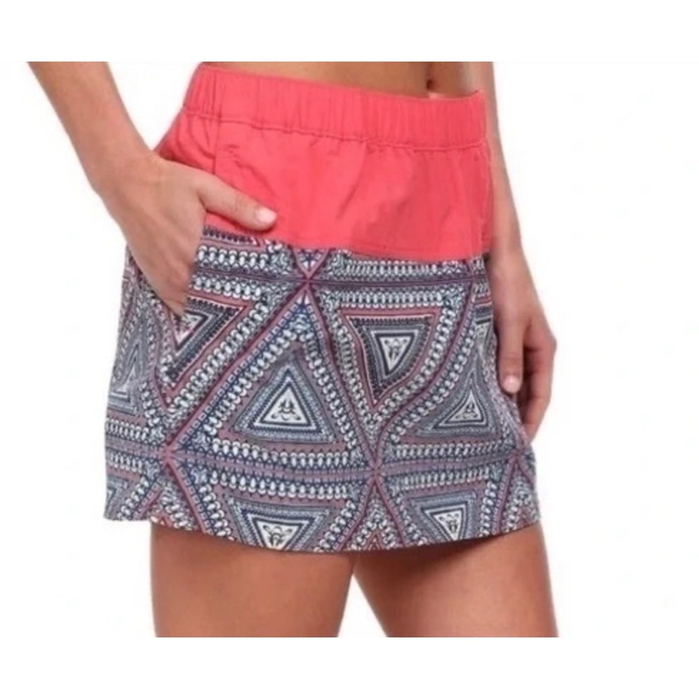 Patagonia Baggies Skirt Women Medium Pink Blue Geometric Mini Hiking Outdoor